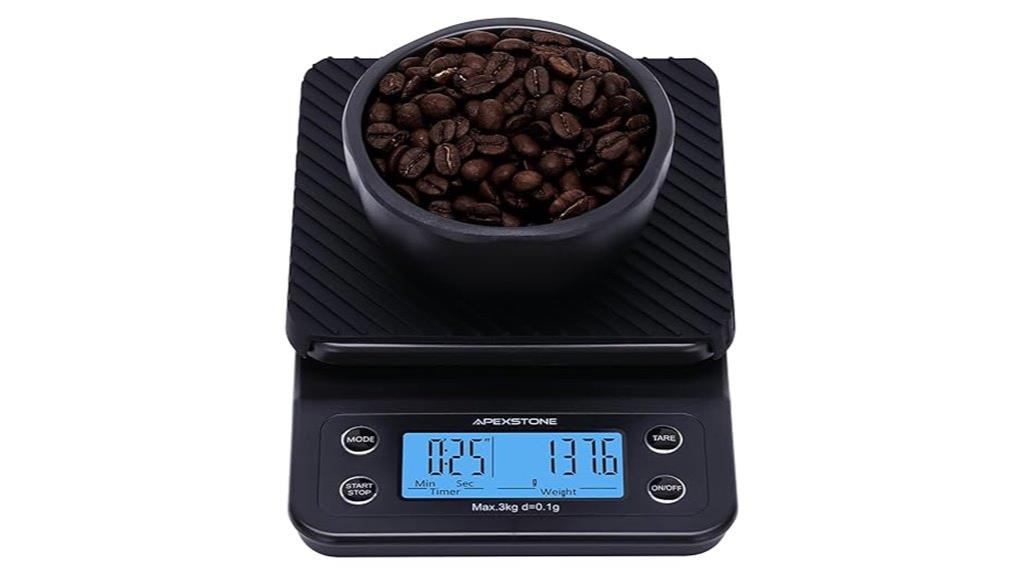 coffee weighing with timer