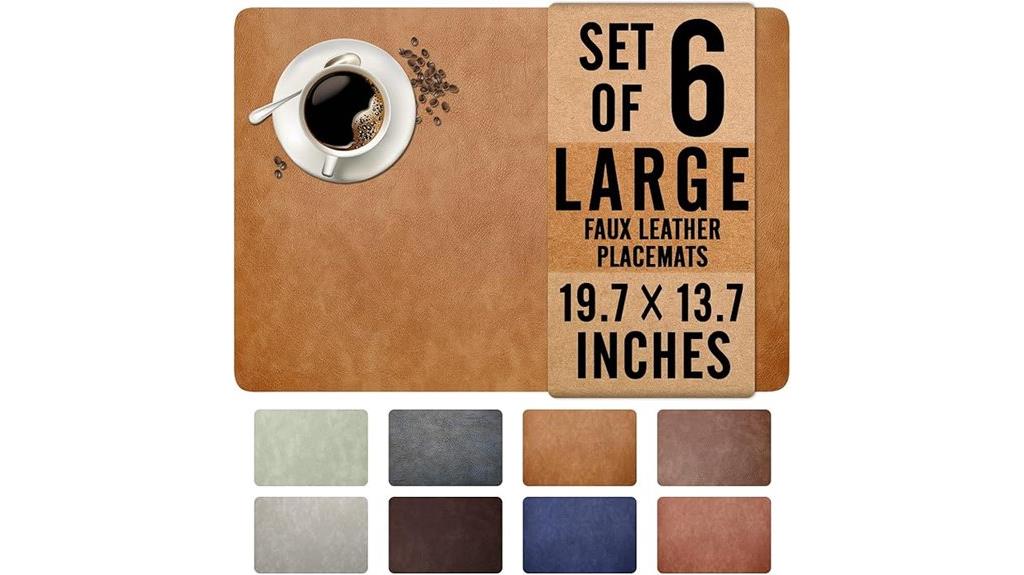 cowhide faux leather placemats