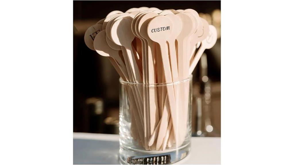 custom wooden drink stirrers