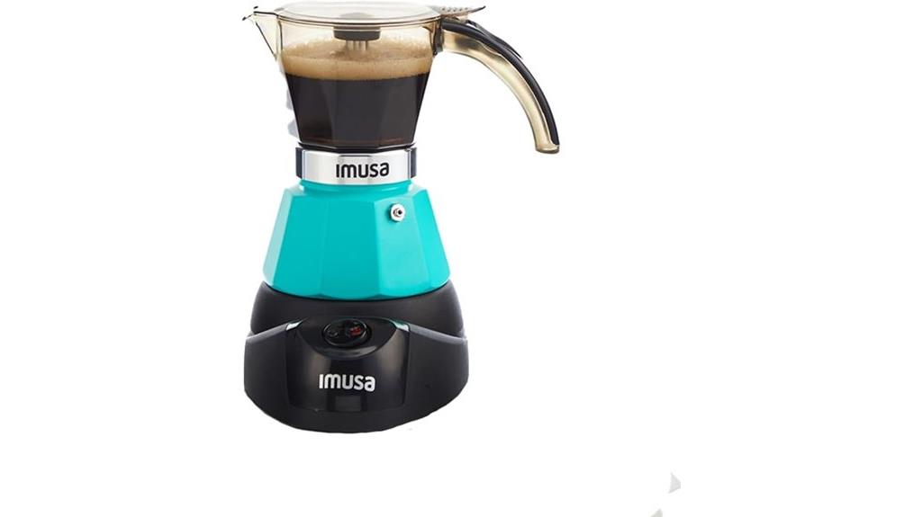 electric teal espresso maker