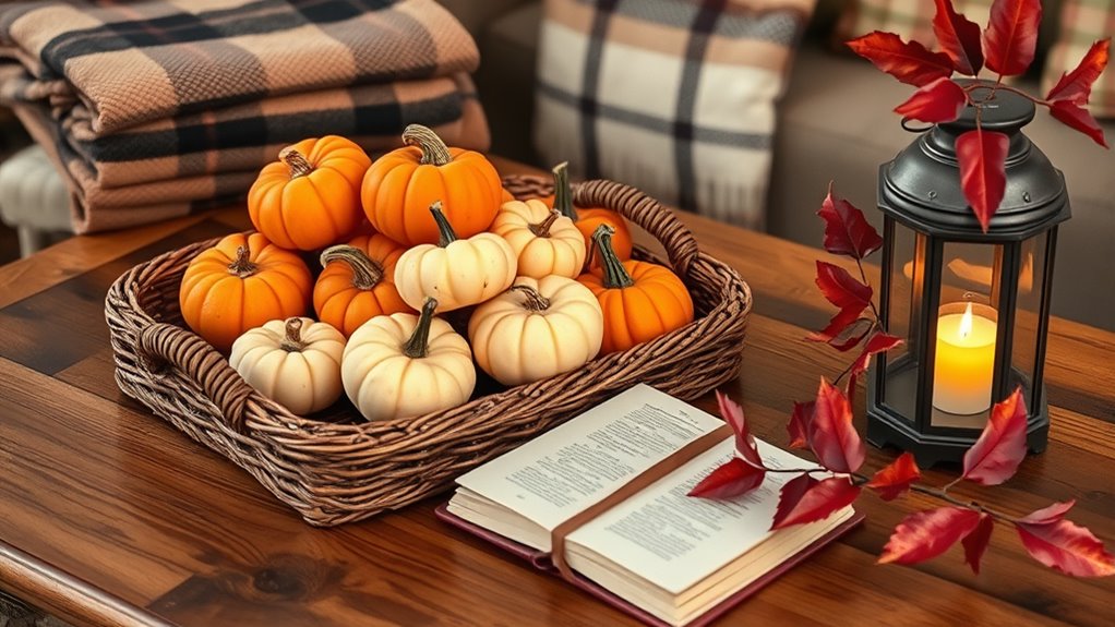 fall inspired coffee table decor
