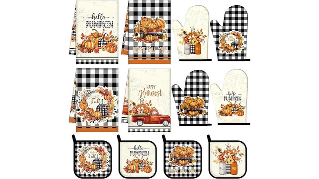 fall themed kitchen towel set
