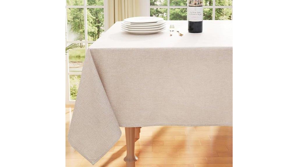 faux linen waterproof tablecloth