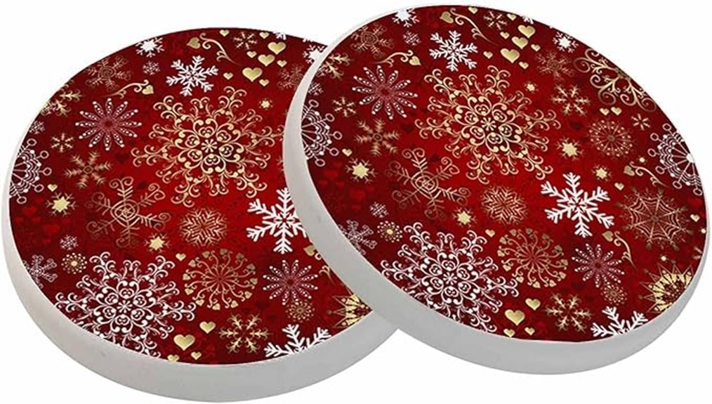 festive floral snowflake coasters