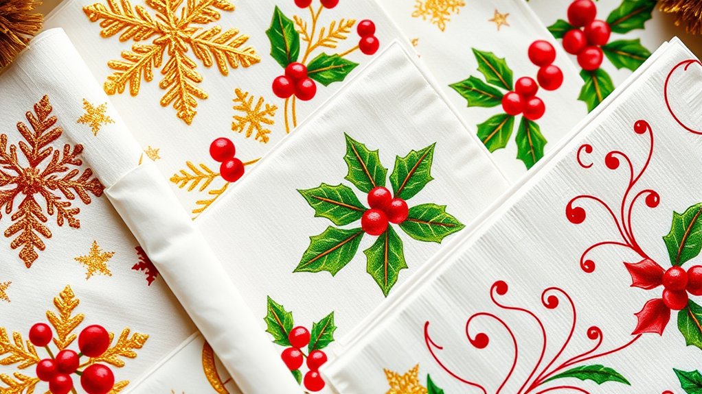 festive holiday coffee napkins