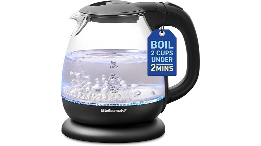 glass kettle with temperature