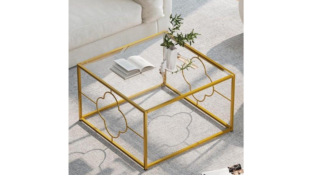 gold modern glass table