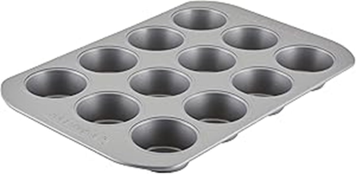 gray 12 cup nonstick muffin pan