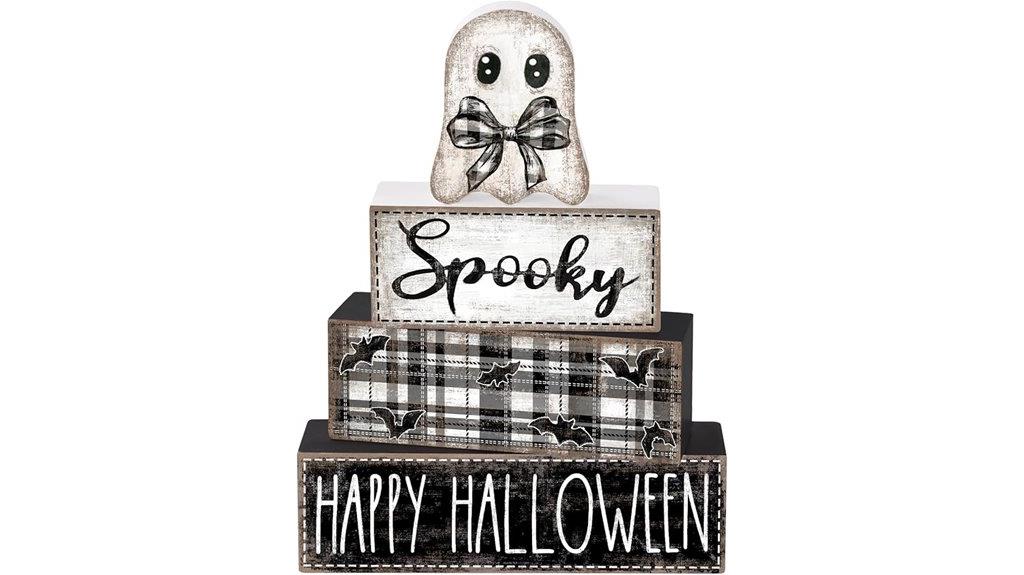 halloween wooden block signs