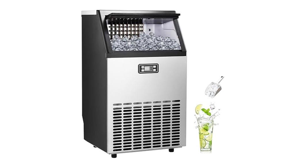 high capacity stainless steel commercial ice maker