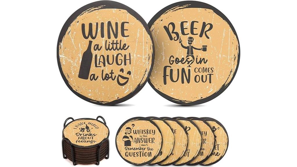 humorous drink coasters set