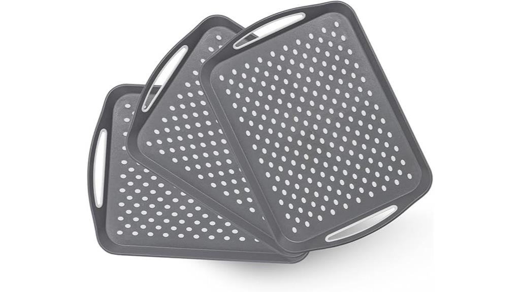 large handled slip resistant trays