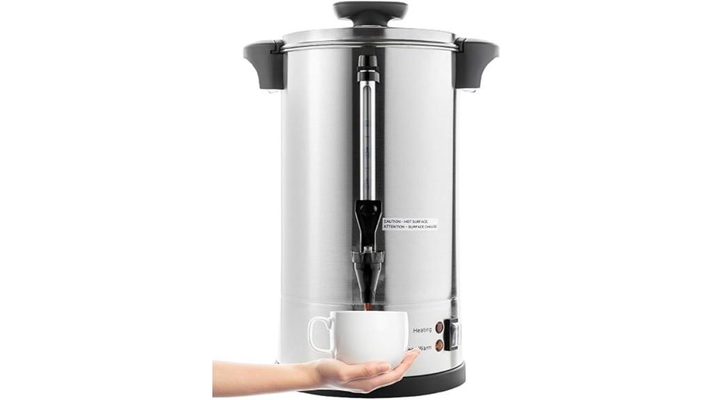large stainless steel coffee maker