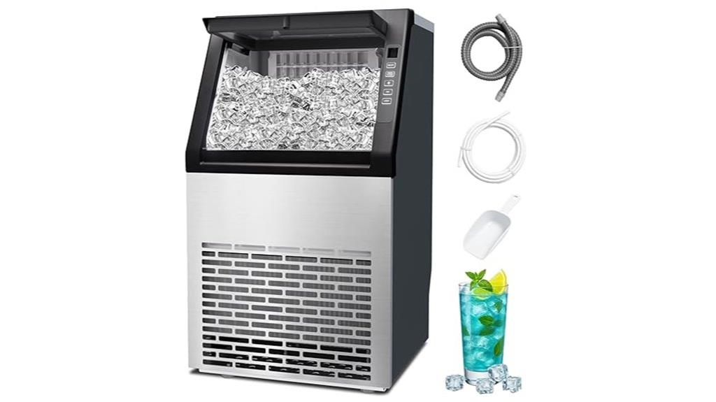 large stainless steel ice machine