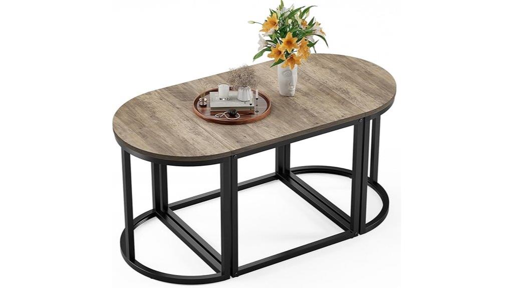 modern oval metal tables