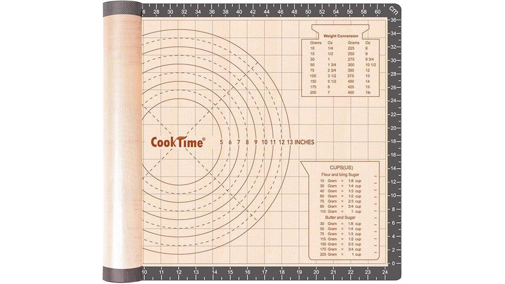 non stick baking mat with measurements