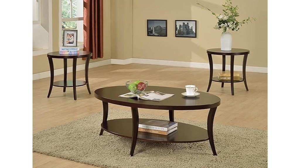 oval coffee end tables