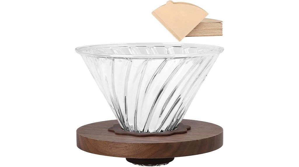 premium walnut handle pour over
