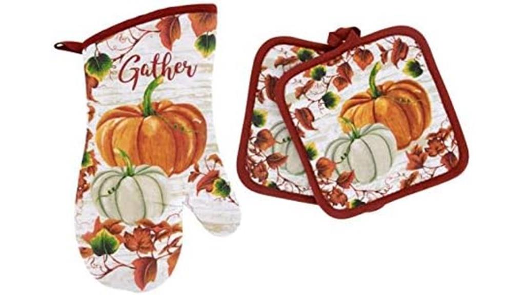 pumpkin kitchen linen set