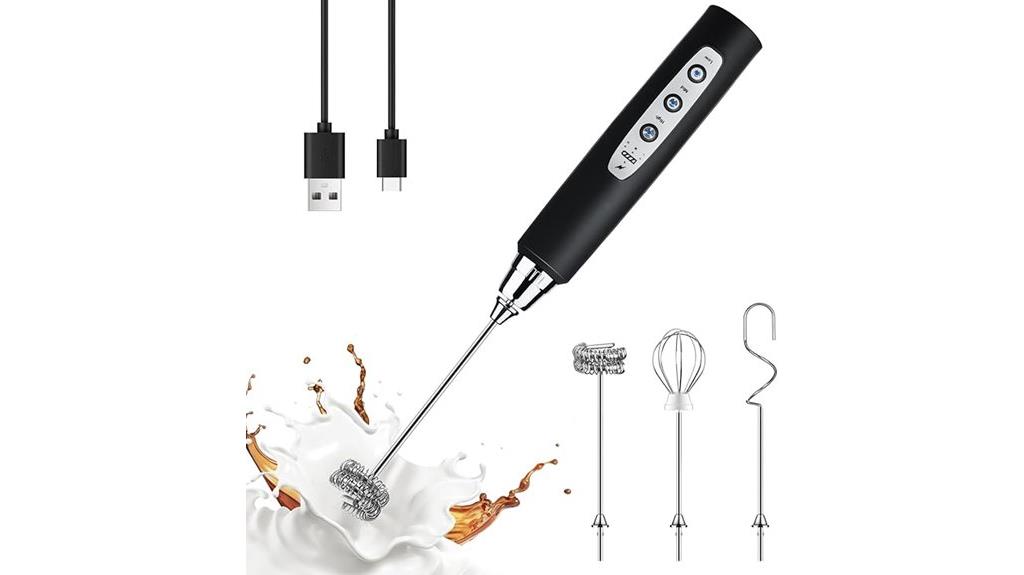 rechargeable milk frother wand