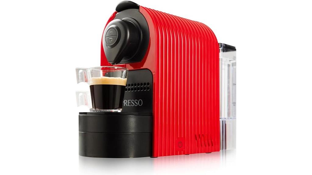 red espresso coffee maker