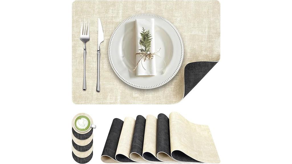 reversible faux leather placemats