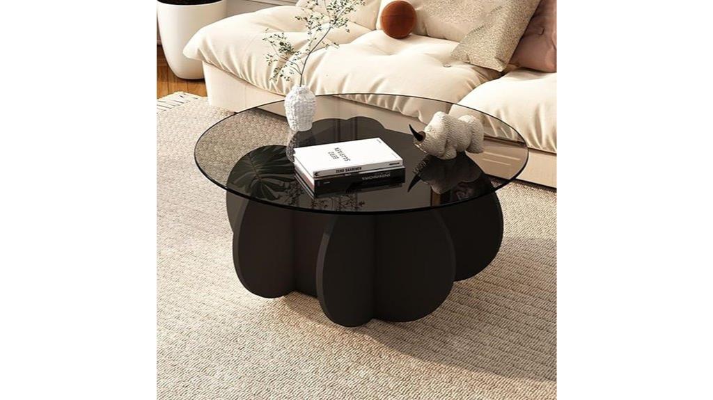 round glass coffee table