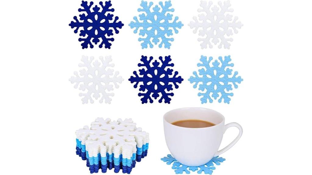 set of fifteen snowflake coasters