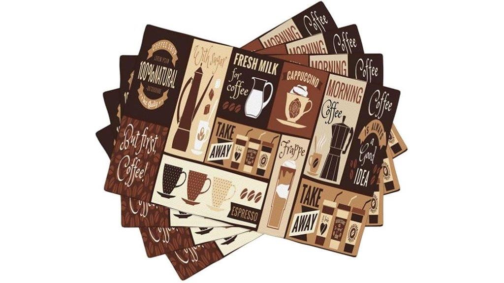 set of four brown placemats