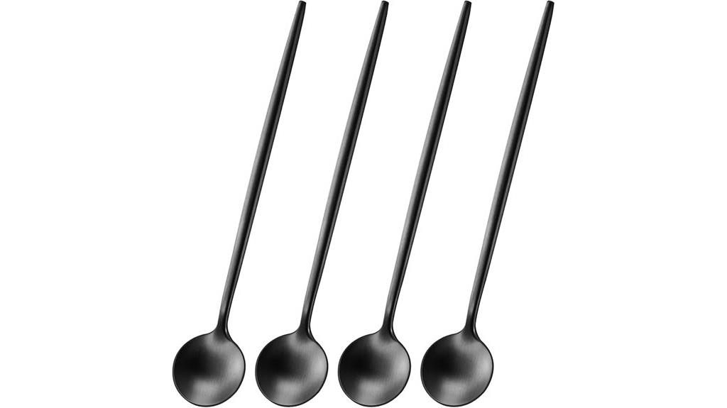 set of four satin spoons