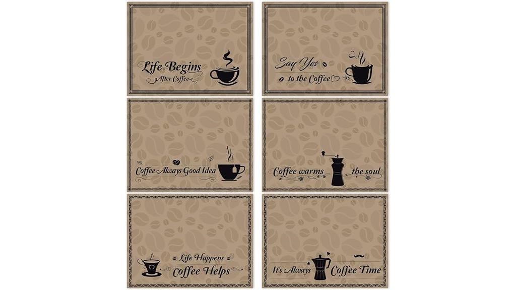 set of six washable mats