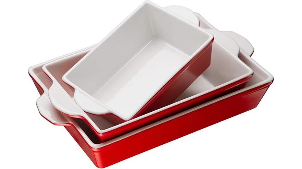 set of three ceramic bakers