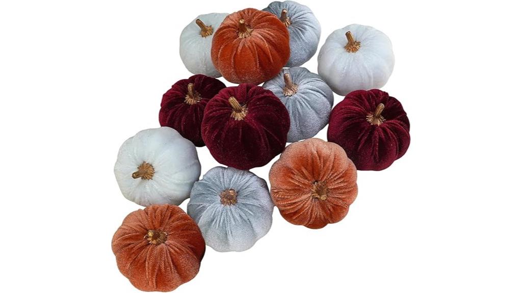 set of twelve faux pumpkins
