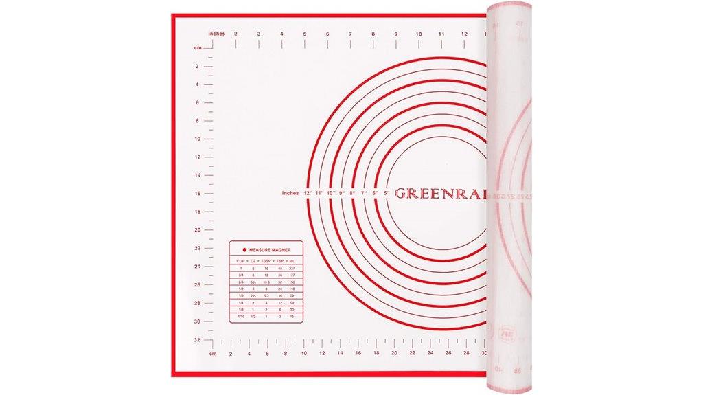 silicone baking mat with measurements