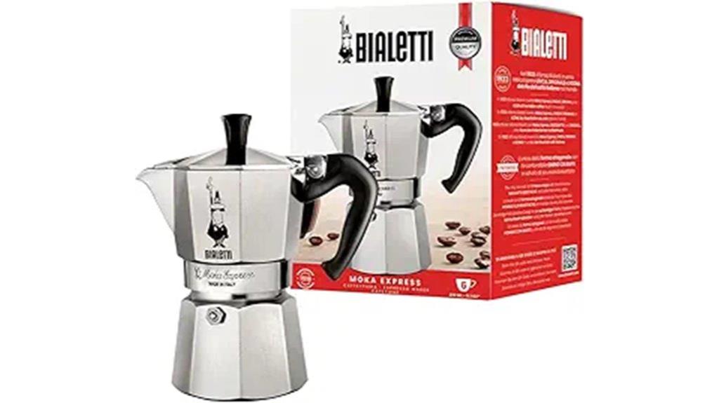 six cup silver moka pot