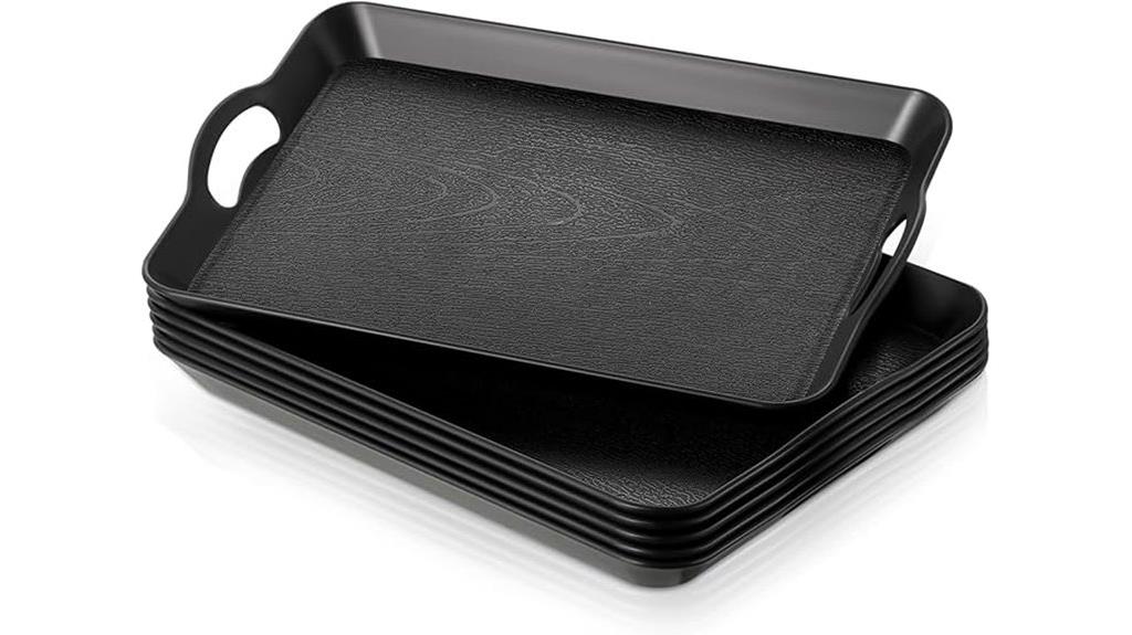 six piece handle trays