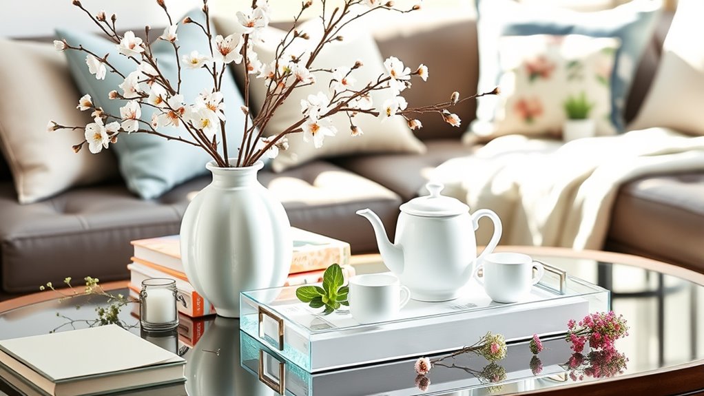 spring coffee table styling