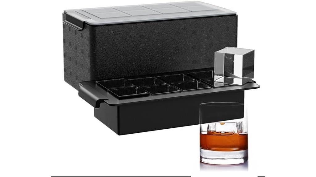 square silicone whiskey ice tray