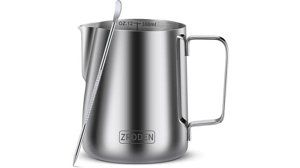 stainless steel milk pitcher