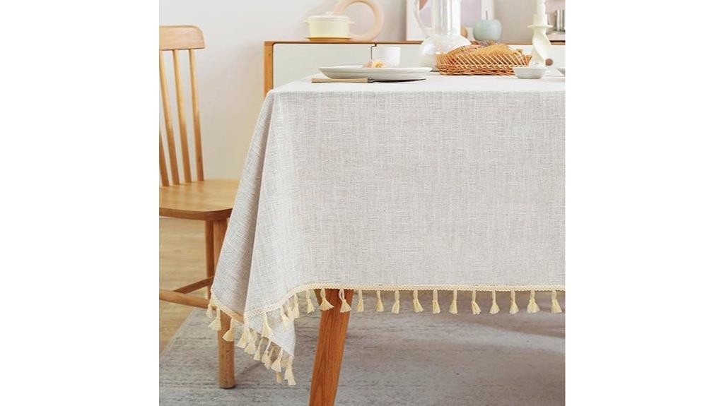 textured cotton linen tablecloth