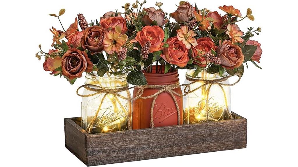 three mason jar decor