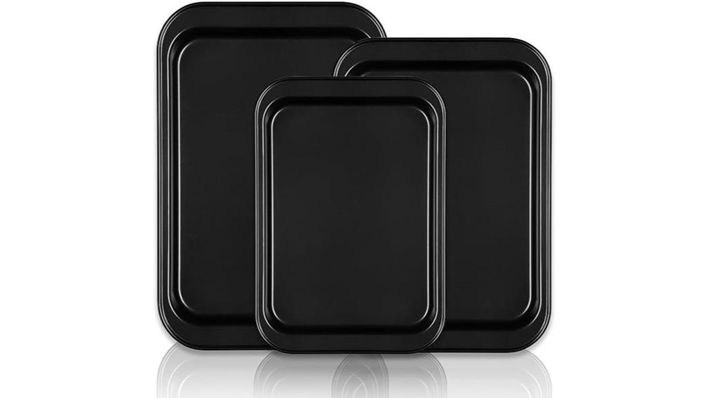 three nonstick baking sheets