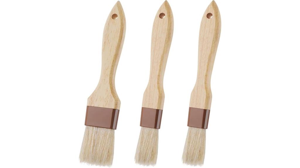 three piece pastry brush set