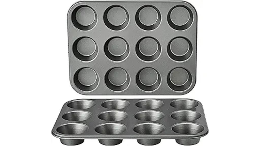 two 12 cup nonstick pans