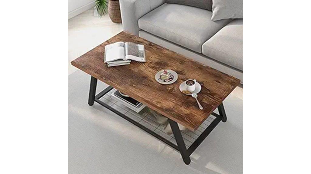 two tier industrial coffee table