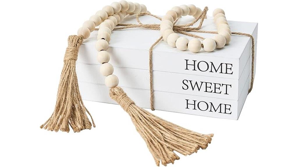 white faux book decor