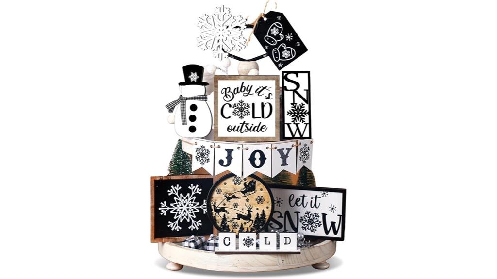 winter snowman snowflake decor