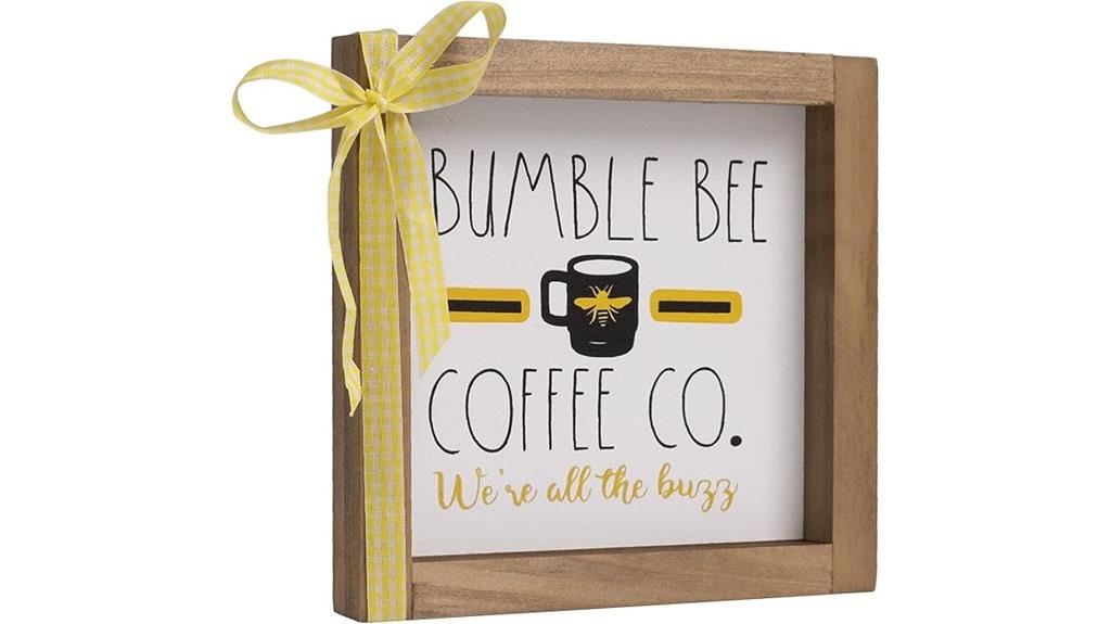 wooden bee home sign