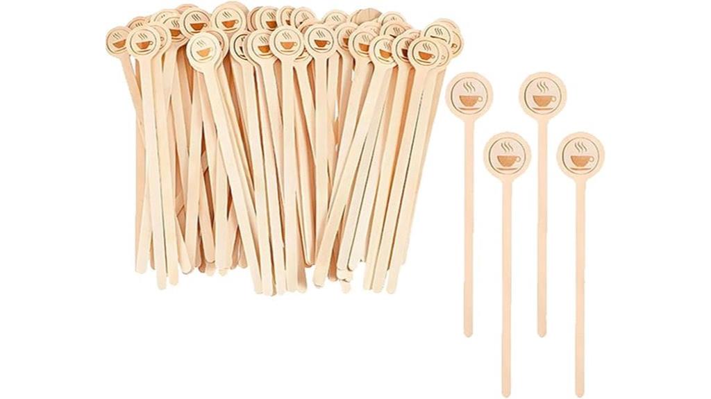 wooden coffee stirrer pack