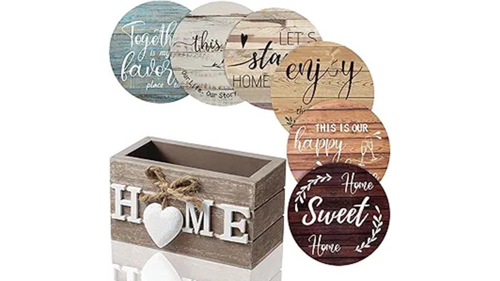 wooden drink coasters set